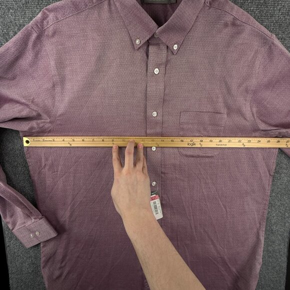 NWT Daniel Cremieux Long Sleeve Button Up Shirt Purple XL Cotton Blue X Print - Picture 5 of 16